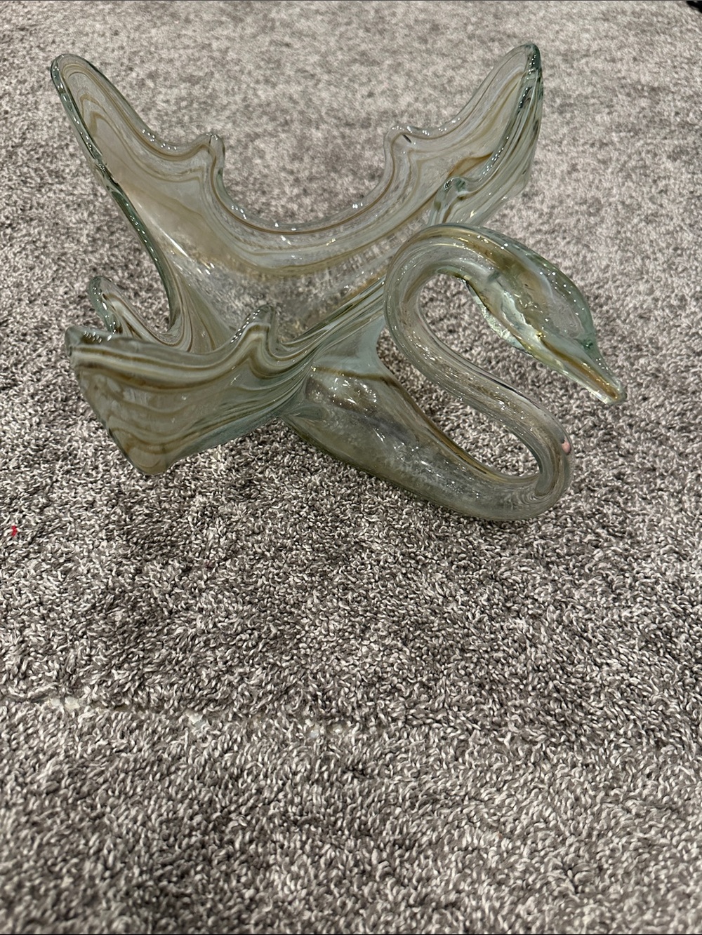 Handblown Glass Swan Sculpture